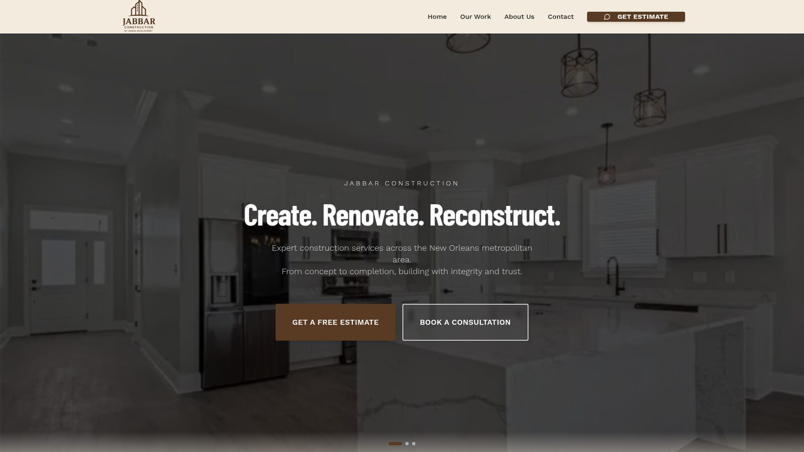 Jabbar Construction website